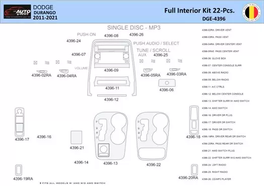 Dodge Durango WD 2011-2022 Mittelkonsole Armaturendekor WHZ Cockpit Dekor 22 Teilige - 1- Cockpit Dekor Innenraum Dodge Durango WD 2011-2022 Mittelkonsole Armaturendekor WHZ Cockpit Dekor 22 Teilige - 1- Cockpit Dekor Innenraum