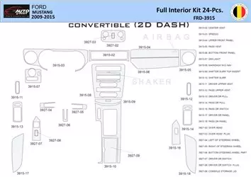 Ford Mustang 2010-2015 Mittelkonsole Armaturendekor WHZ Cockpit Dekor 24 Teilige