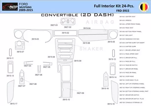 Ford Mustang 2010-2015 Mittelkonsole Armaturendekor WHZ Cockpit Dekor 24 Teilige - 1- Cockpit Dekor Innenraum Ford Mustang 2010-2015 Mittelkonsole Armaturendekor WHZ Cockpit Dekor 24 Teilige - 1- Cockpit Dekor Innenraum