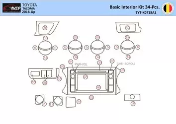 Toyota Tacoma 2016-2021 Mittelkonsole Armaturendekor WHZ Cockpit Dekor 34 Teilige