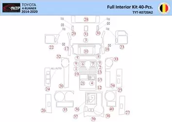Toyota 4Runner 2014 Mittelkonsole Armaturendekor WHZ Cockpit Dekor 40 Teilige - 1- Cockpit Dekor Innenraum