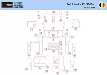 Toyota 4Runner 2014 Mittelkonsole Armaturendekor WHZ Cockpit Dekor 30 Teilige - 1- Cockpit Dekor Innenraum