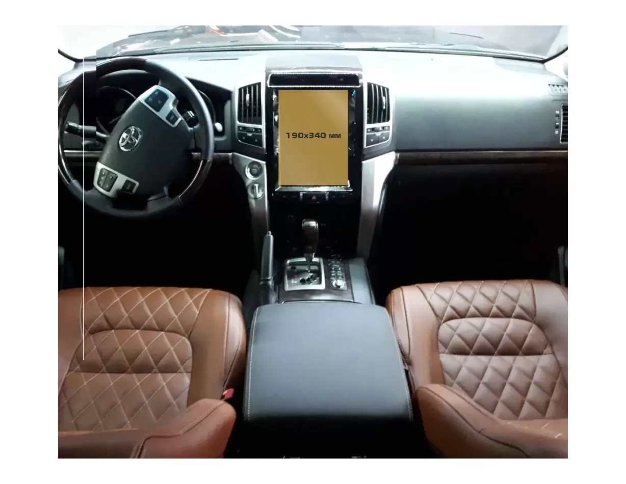 Toyota Land Cruiser 200 2015 - Present Multimedia DisplayschutzGlass Kratzfest Anti-Fingerprint Transparent - 1- Cockpit Dekor I
