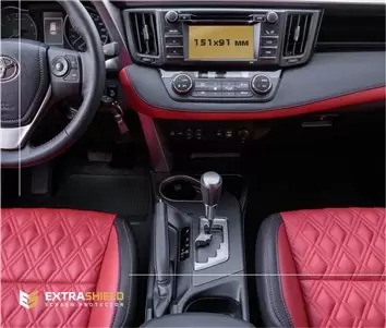 Toyota RAV4 2018 - Present Multimedia 6,5" DisplayschutzGlass Kratzfest Anti-Fingerprint Transparent - 1- Cockpit Dekor Innenrau