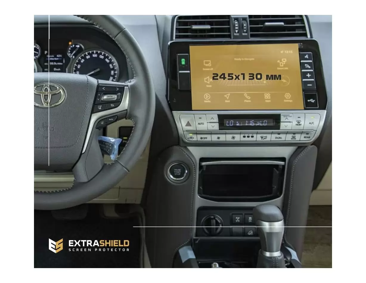 Toyota Land Cruiser Prado 150 2012 - Present Multimedia DisplayschutzGlass Kratzfest Anti-Fingerprint Transparent - 1- Cockpit D