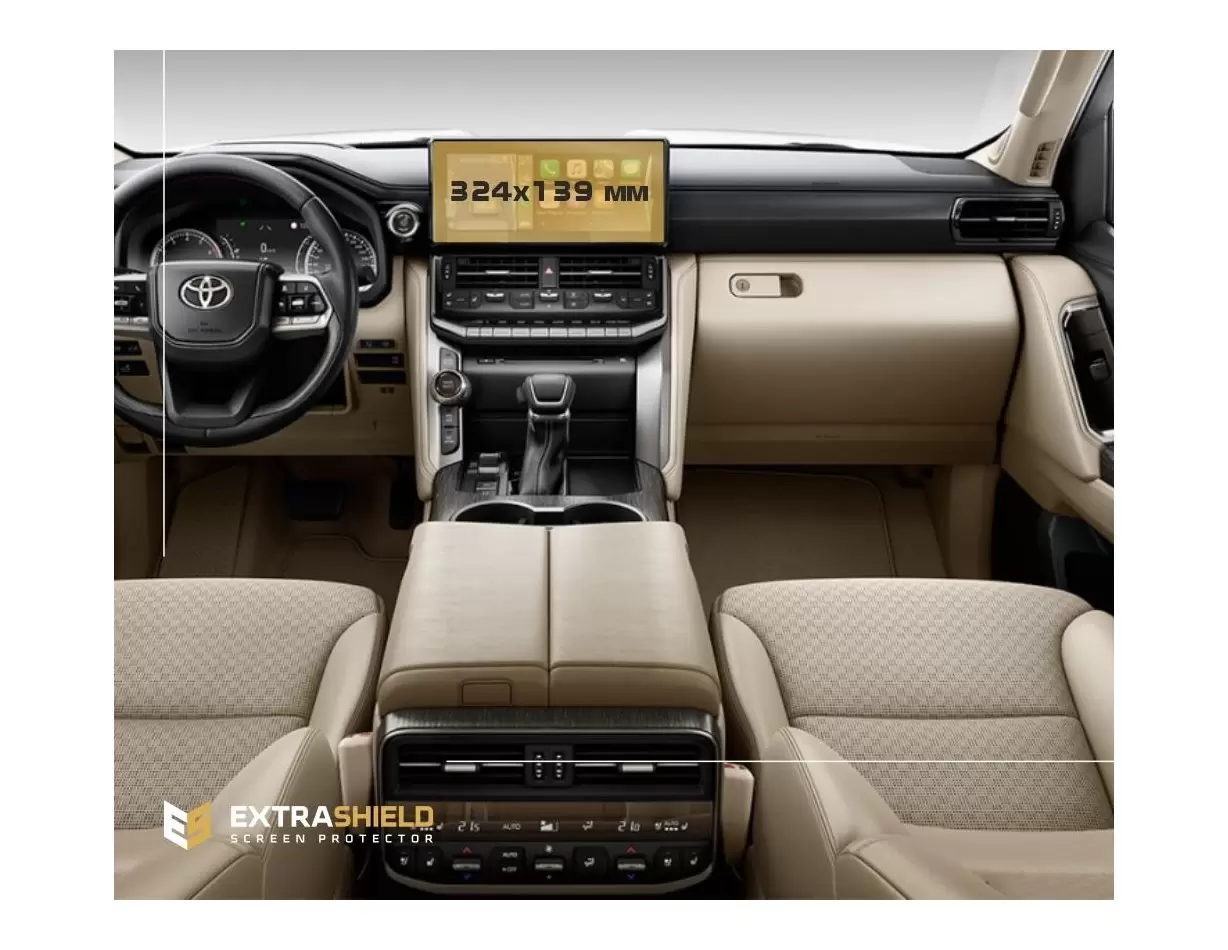 Toyota Land Cruiser 300 2021 - Present Full color LCD monitor (12.3") DisplayschutzGlass Kratzfest Anti-Fingerprint Transparent 