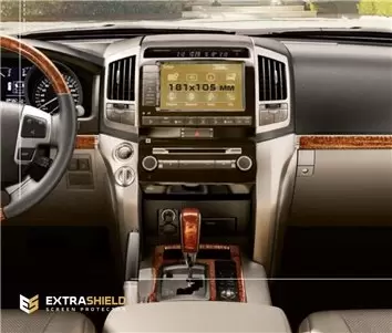 Toyota Land Cruiser 200 2015 - Present Multimedia 9" DisplayschutzGlass Kratzfest Anti-Fingerprint Transparent