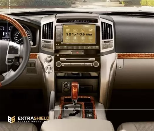 Toyota Land Cruiser 200 2015 - Present Multimedia 9" DisplayschutzGlass Kratzfest Anti-Fingerprint Transparent - 1- Cockpit Deko