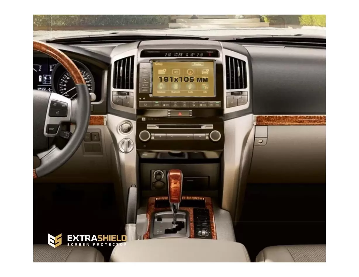 Toyota Land Cruiser 200 2015 - Present Multimedia 9" DisplayschutzGlass Kratzfest Anti-Fingerprint Transparent - 1- Cockpit Deko