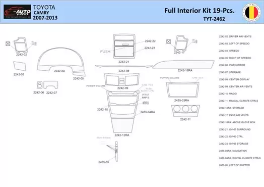 Toyota Camry 2006-2013 Mittelkonsole Armaturendekor WHZ Cockpit Dekor 19 Teilige - 1- Cockpit Dekor Innenraum Toyota Camry 2006-2013 Mittelkonsole Armaturendekor WHZ Cockpit Dekor 19 Teilige - 1- Cockpit Dekor Innenraum