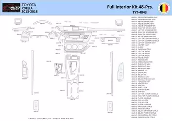 Toyota Corolla 2013-2018 Mittelkonsole Armaturendekor WHZ Cockpit Dekor 48 Teilige - 1- Cockpit Dekor Innenraum