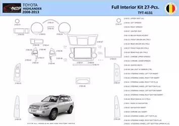 Toyota Highlander 2008-2013 Mittelkonsole Armaturendekor WHZ Cockpit Dekor 27 Teilige