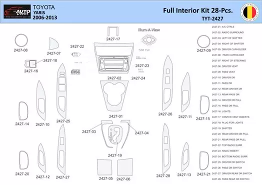 Toyota Yaris 2006-2013 Mittelkonsole Armaturendekor WHZ Cockpit Dekor 28 Teilige - 1- Cockpit Dekor Innenraum Toyota Yaris 2006-2013 Mittelkonsole Armaturendekor WHZ Cockpit Dekor 28 Teilige - 1- Cockpit Dekor Innenraum
