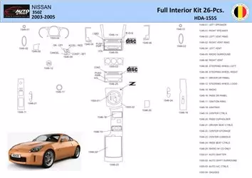 Nissan 350Z 2003-2005 Mittelkonsole Armaturendekor WHZ Cockpit Dekor Teilige