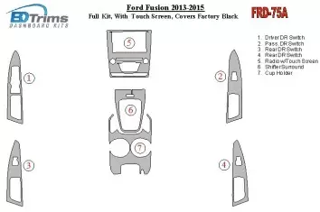 Ford Fusion 2013-UP Voll Satz, With Touch screen, Over OEM Main Interior Kit BD innenausstattung armaturendekor cockpit dekor