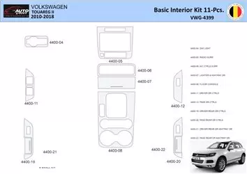 Volkswagen Touareg II 2010-2018 Mittelkonsole Armaturendekor WHZ Cockpit Dekor 11 Teilige