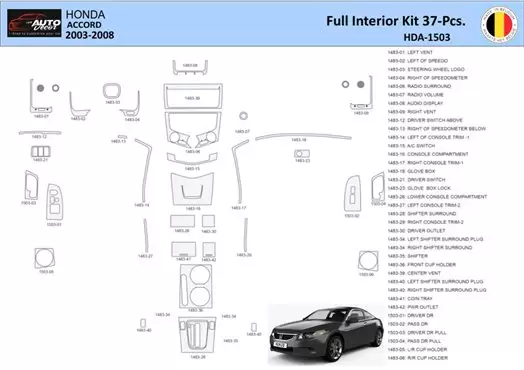 Honda Accord 2003-2007 Mittelkonsole Armaturendekor WHZ Cockpit Dekor 37 Teilige - 1- Cockpit Dekor Innenraum Honda Accord 2003-2007 Mittelkonsole Armaturendekor WHZ Cockpit Dekor 37 Teilige - 1- Cockpit Dekor Innenraum