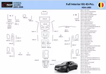 Honda Accord 2003-2007 Mittelkonsole Armaturendekor WHZ Cockpit Dekor 43 Teilige - 1- Cockpit Dekor Innenraum