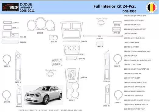 Dodge Avenger 2008-2010 Mittelkonsole Armaturendekor WHZ Cockpit Dekor 24 Teilige - 1- Cockpit Dekor Innenraum Dodge Avenger 2008-2010 Mittelkonsole Armaturendekor WHZ Cockpit Dekor 24 Teilige - 1- Cockpit Dekor Innenraum