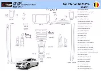 Infiniti G25 2009–2015 Convertible Mittelkonsole Armaturendekor WHZ Cockpit Dekor 29 Teilige