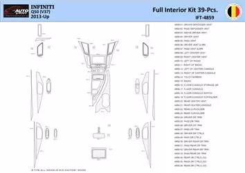 Infiniti Q50 V37 2014–present Mittelkonsole Armaturendekor WHZ Cockpit Dekor 39 Teilige