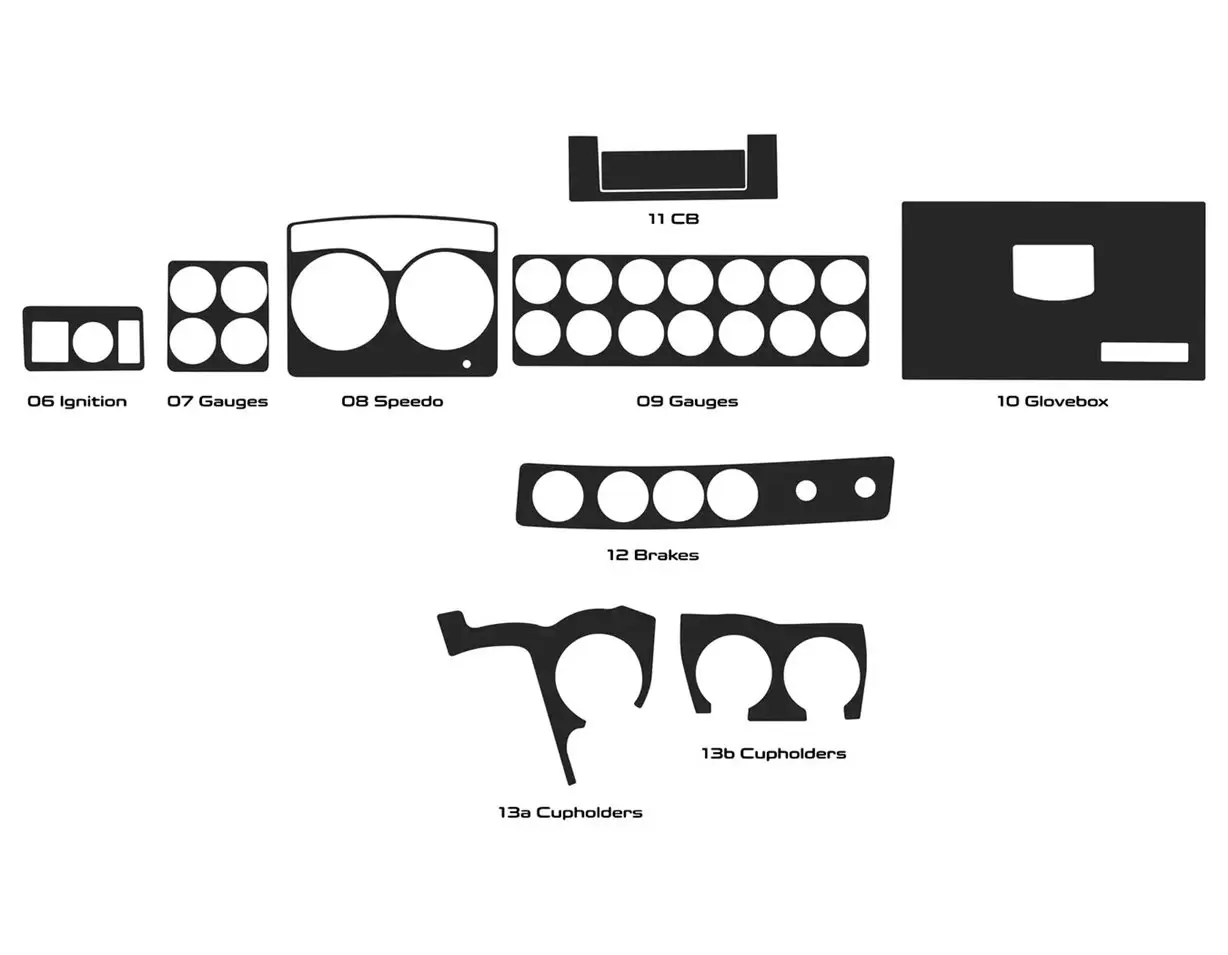 Kenworth W900 Truck – Jahr 2019–2022 Interieur-Stil Full Dash Trim Kit