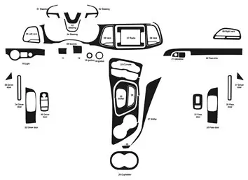 Dodge Challenger 2015-2023 Mittelkonsole Armaturendekor WHZ Cockpit Dekor 24 Teilige