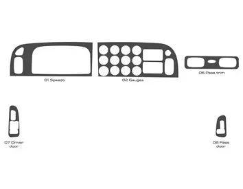Peterbilt 365 2016–2021 Innenausstattung im Kabinenstil Viel Original-Dash-Verkleidungssatz - 1- Cockpit Dekor Innenraum