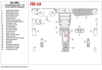 Ford Mustang 2010-UP Voll Satz, Without NAVI BD innenausstattung armaturendekor cockpit dekor