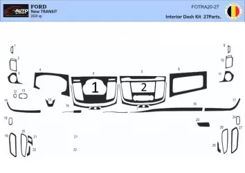 Ford New Transit 2020 3D Mittelkonsole Armaturendekor Cockpit Dekor 27-Teilige - 2- Cockpit Dekor Innenraum