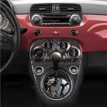 Fiat 500 2012-2015 Mittelkonsole Armaturendekor Cockpit Dekor 27-Teilige - 3- Cockpit Dekor Innenraum