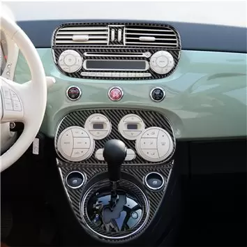 Fiat 500 2012-2015 Mittelkonsole Armaturendekor Cockpit Dekor 27-Teilige - 5- Cockpit Dekor Innenraum