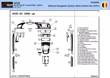 Audi A5 2008-2014 Hatchback Mittelkonsole Armaturendekor Cockpit Dekor 42-Parts