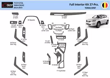 Toyota RAV4 2013-2015 Mittelkonsole Armaturendekor WHZ Cockpit Dekor 27 Teilige - 1- Cockpit Dekor Innenraum