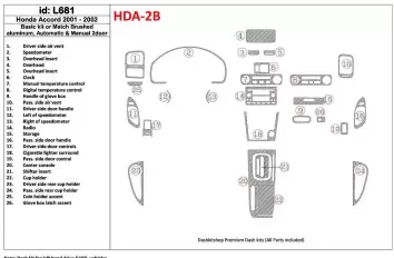 Honda Accord 2001-2002 2 Doors, Grundset, 26 Parts set BD innenausstattung armaturendekor cockpit dekor Honda Accord 2001-2002 2 Doors, Grundset, 26 Parts set BD innenausstattung armaturendekor cockpit dekor