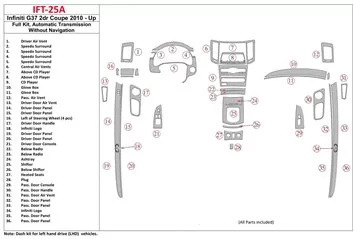 Infiniti G37x Sedan 2010-UP Voll Satz, Automatic Gear BD innenausstattung armaturendekor cockpit dekor