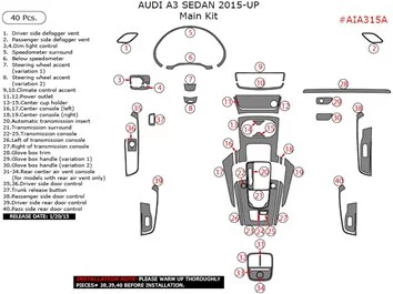 Audi A3 8V ab 2012-2018 Mittelkonsole Armaturendekor Cockpit Dekor 40-Teile