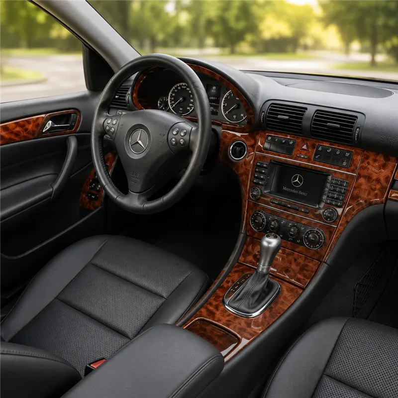 Mercedes Benz C Class 2005-2007 Komplettset, 4-Türer Coupé, mit elektrischen Sitzen 3D Armaturenbrett-Dekor-Set