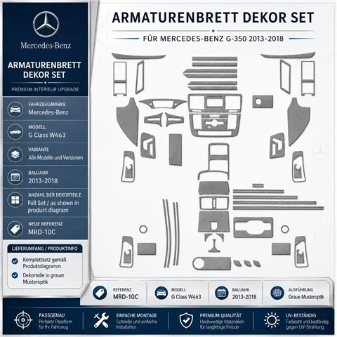 Mercedes Benz G Class W463 2013-2018 Komplettset, OEM-konform 3D Armaturenbrett-Dekor-Set