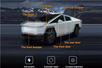 PPF-Schneidevorlage für die Karosseriefolierung des Tesla Cybertruck 2024 PPF-Schneidevorlage für die Karosseriefolierung des Tesla Cybertruck 2024